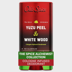 Old Spice Aluminum Free Deodorant for Men, The Spice Alchemist Collection,24/7 Cologne Infused Scent,No Trade Off Formula,Free of Parabens&Phthalates,Yuzu Peel + White Wood Scent,3 Ounce (Pack of 12)