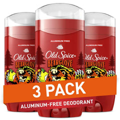 Old Spice Aluminum Free Deodorant for Men, 24/7 Odor Protection, 24/7 Freshness & Lasting Scent, Goes on Clear, Bearglove with Crisp Orchard Scent, 3.0 oz (Pack of 3)