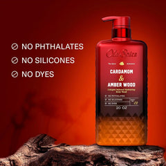 Old Spice Body Wash for Men, The Spice Alchemist Collection, 24/7 Cologne Infused Hydration, No Trade Off Formula, Free of Phthalates Silicones & Dyes, Cardamom + Amber Wood Scent, 20 oz