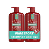 Old Spice Mens 2-in-1 Shampoo and Conditioner Set, Pure Sport, For All Hair Types, Healthier, Fuller, More Moisturized Looking Hair, 29.2 fl oz Each, Twin Pack