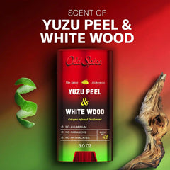 Old Spice Aluminum Free Deodorant for Men, The Spice Alchemist Collection,24/7 Cologne Infused Scent,No Trade Off Formula,Free of Parabens&Phthalates,Yuzu Peel + White Wood Scent,3 Ounce (Pack of 12)