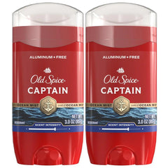Old Spice Aluminum Free Deodorant for Men, 24/7 Odor Protection & Signature Scent Control, 24/7 Freshness & Lasting Scent, Captain with Bergamot Scent, 3.0 oz (Pack of 2)