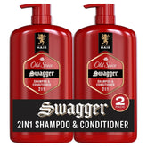 Old Spice Mens 2-in-1 Shampoo and Conditioner Set, Swagger, Cedarwood Lime Scent, For All Hair Types, Healthier, Fuller, More Moisturized Looking Hair, Barbershop Quality, 29.2 fl oz Each, Twin Pack