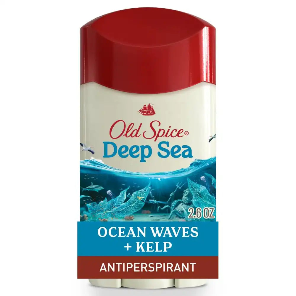 Old Spice Dry Feel Antiperspirant Deodorant for Men, 24/7 Long Lasting Freshness, 24/7 Sweat & Odor Protection, Gentle on Skin with Skin Conditioners, Deep Sea with Ocean Elements Scent, 2.6 oz