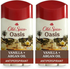 Old Spice Dry Feel Antiperspirant Deodorant for Men,24/7 Long Lasting Freshness,24/7 Sweat&Odor Protection,Gentle on Skin with Skin Conditioners,Oasis with Vanilla + Argan Oil Scent,2.6 oz,(Pack of 2)
