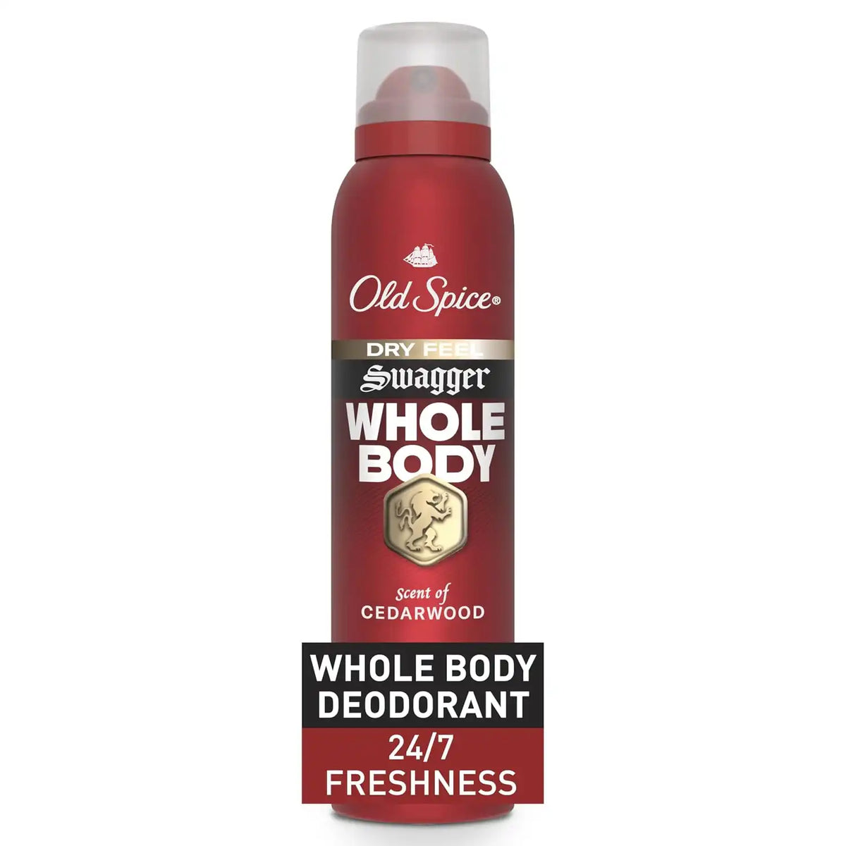 Old Spice Whole Body Deodorant for Men, Swagger, Aluminum Free Spray for 24/7 Freshness, Dermatologist Tested Whole Body Deodorant, 3.5 Ounce