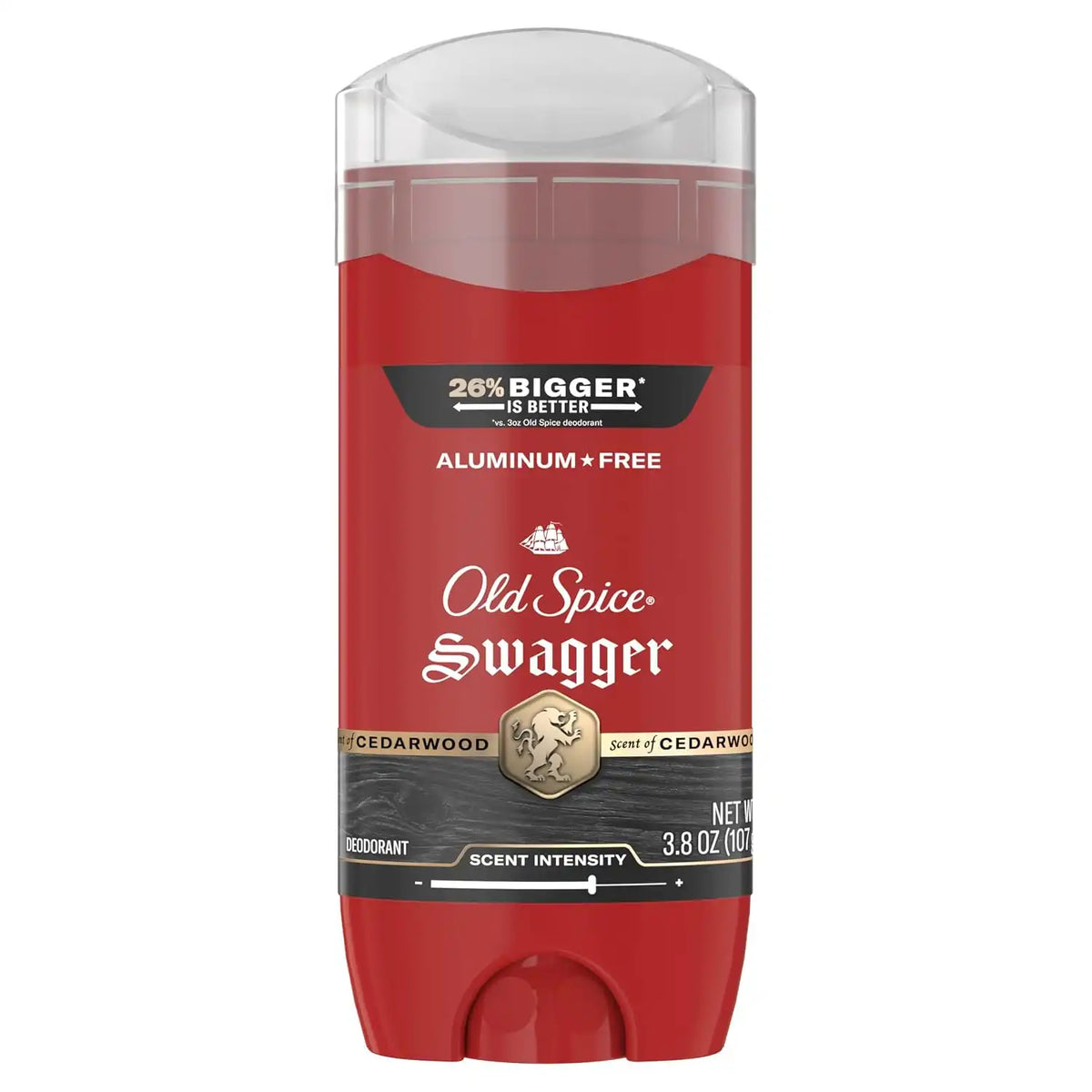 Old Spice Aluminum Free Deodorant for Men, 24/7 Odor Protection, 24/7 Freshness & Lasting Scent, Swagger with Cedarwood Scent, 3.8 oz