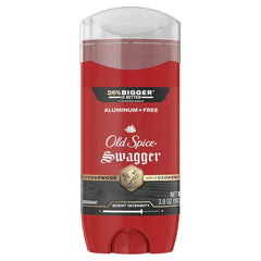 Old Spice Aluminum Free Deodorant for Men, 24/7 Odor Protection, 24/7 Freshness & Lasting Scent, Swagger with Cedarwood Scent, 3.8 oz