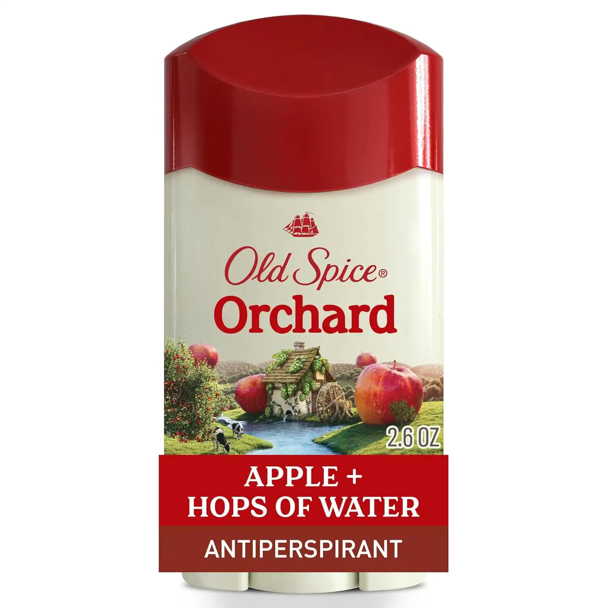 Old Spice Dry Feel Antiperspirant Deodorant - Men, Long Lasting Freshness, 24/7 Sweat & Odor Protection, Gentle on Skin - Skin Conditioners, Orchard - Apple & Hops Water Scent, 2.6 Ounce (Pack of 12)