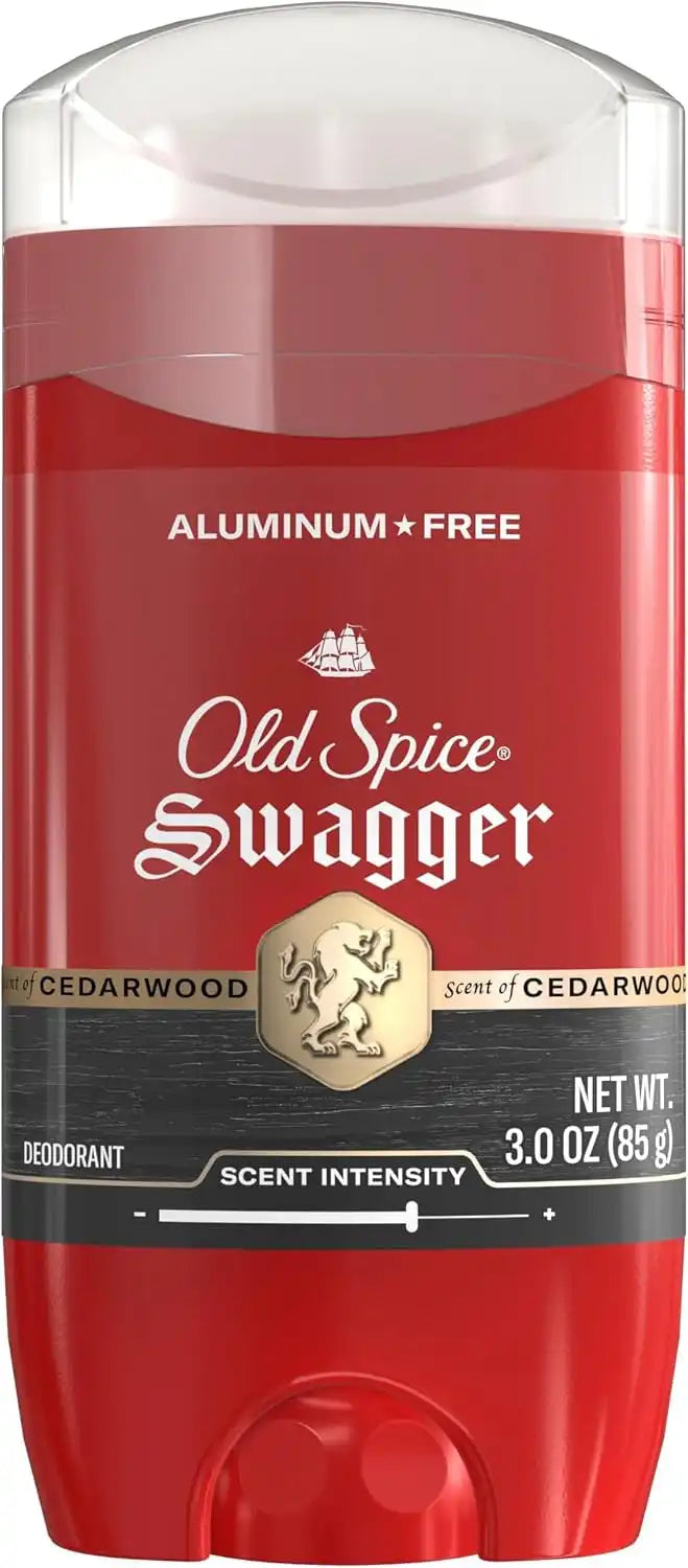 Old Spice Aluminum Free Deodorant for Men, 24/7 Odor Protection, 24/7 Freshness & Lasting Scent, Swagger with Cedarwood Scent, 3.0 oz (Pack of 5)