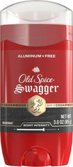 Old Spice Aluminum Free Deodorant for Men, 24/7 Odor Protection, 24/7 Freshness & Lasting Scent, Swagger with Cedarwood Scent, 3.0 oz (Pack of 5)