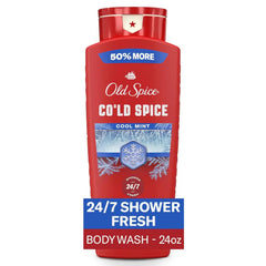 Old Spice Body Wash for Men, 24/7 Shower Fresh & Clean with Daily Use, Lasting Signature Scent, Refreshing Lather, Moisturizing Formula, Cold Spice with Cool Mint Scent, 24 oz