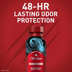 Old Spice Aluminum Free Body Spray for Men, Krakengard, 5.1 Oz (Pack of 4)
