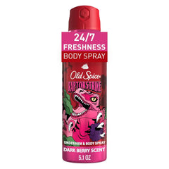 Old Spice Aluminum Free Body Spray for Men, 24/7 Odor Protection, 24/7 Lasting Fragnance & Freshness, Cologne Quality Scent, Raptorstrike with Dark Berry Scent, 5.1 oz