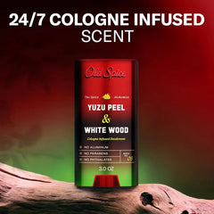 Old Spice Aluminum Free Deodorant for Men, The Spice Alchemist Collection,24/7 Cologne Infused Scent,No Trade Off Formula,Free of Parabens&Phthalates,Yuzu Peel + White Wood Scent,3 Ounce (Pack of 12)