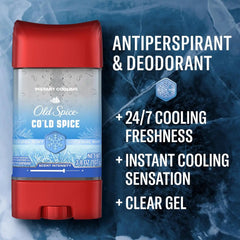 Old Spice Antiperspirant Deodorant for Men, 24/7 Sweat & Odor Protection, 24/7 Signature Scent & Lasting Freshness, Instantly Cools, Lightweight, Clear Gel, Cold Spice with Cool Mint Scent, 3.8 oz