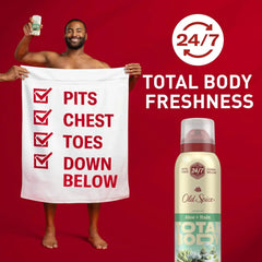 Old Spice Whole Body Deodorant Spray for Men, Aluminum Free, Aloe + Rain Scent, 24/7 Odor Protection, 24/7 Lasting Freshness, Dermatologist Tested, Gentle on Skin, Safe to Use All Over, 3.5 oz