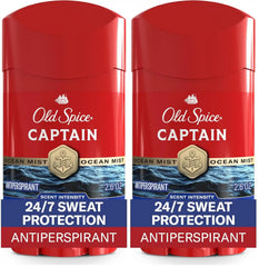 Old Spice Red Collection Captain Scent Invisible Solid Anti-Perspirant and Deodorant for Men 2.6 Oz. (Pack of 2)
