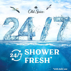 Old Spice Cleansing Body Wash for Men, 24/7 Shower Fresh with Lasting Scent, Exfoliate & Cleanse, Gentle on Skin, Vitamin B3, Deep Sea with Ocean Waves + Kelp Scent, 30 oz (Pack of 4)
